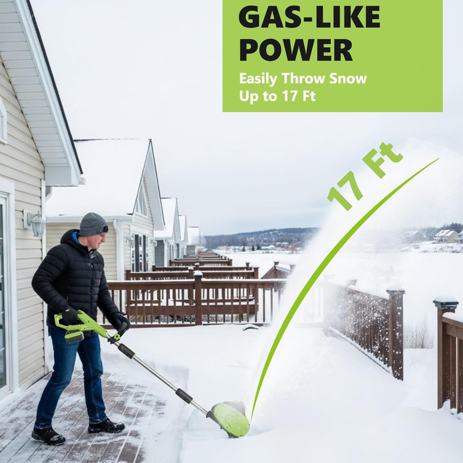 Motorized Snow Removal Tool, Ergonomic Push Shovel with Scraper 12-inch Clearing Width & 8-inch Depth, Cordless for Residential Driveway