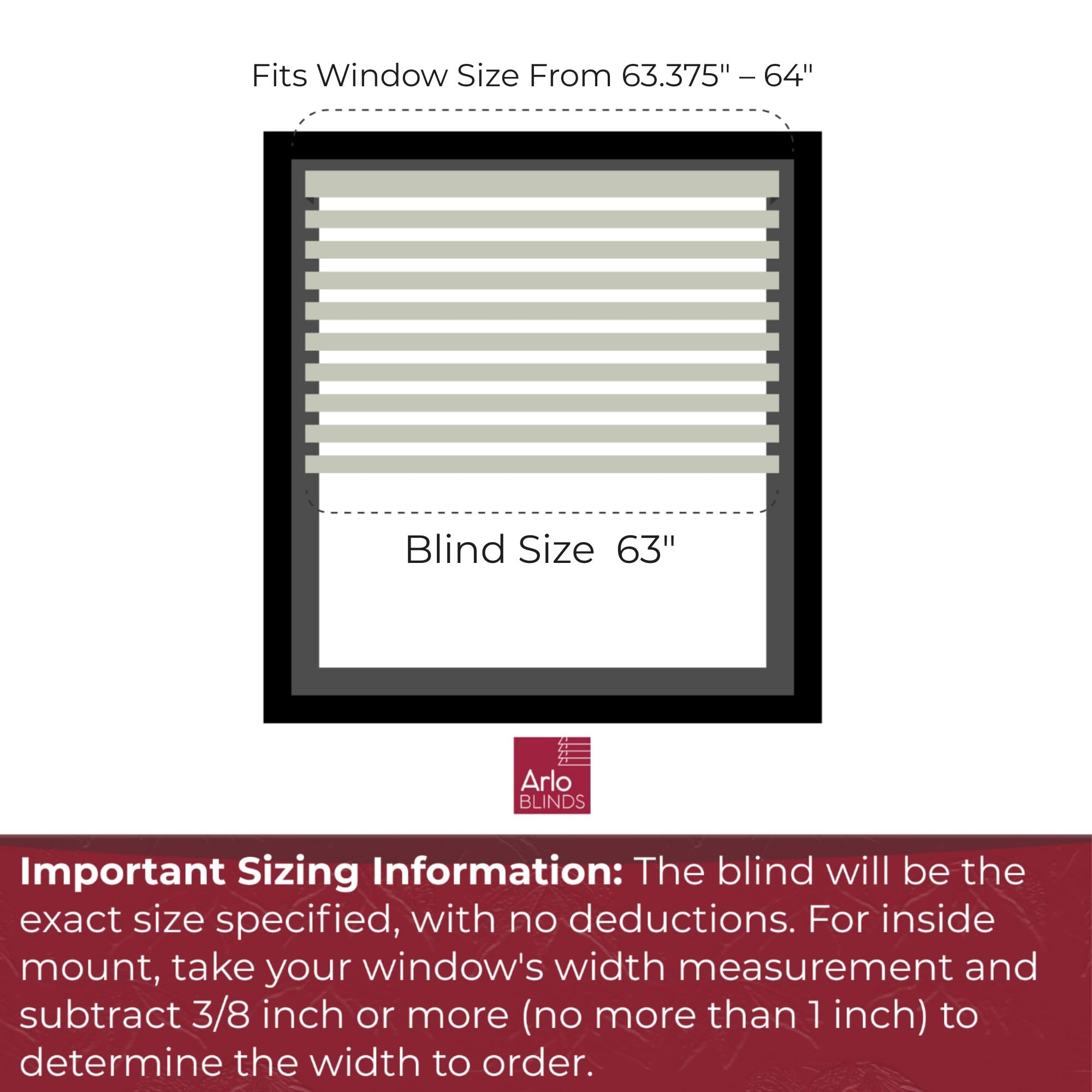 Amazon.com: ARLO BLINDS Faux Wood Blinds with Crown Valance - 63