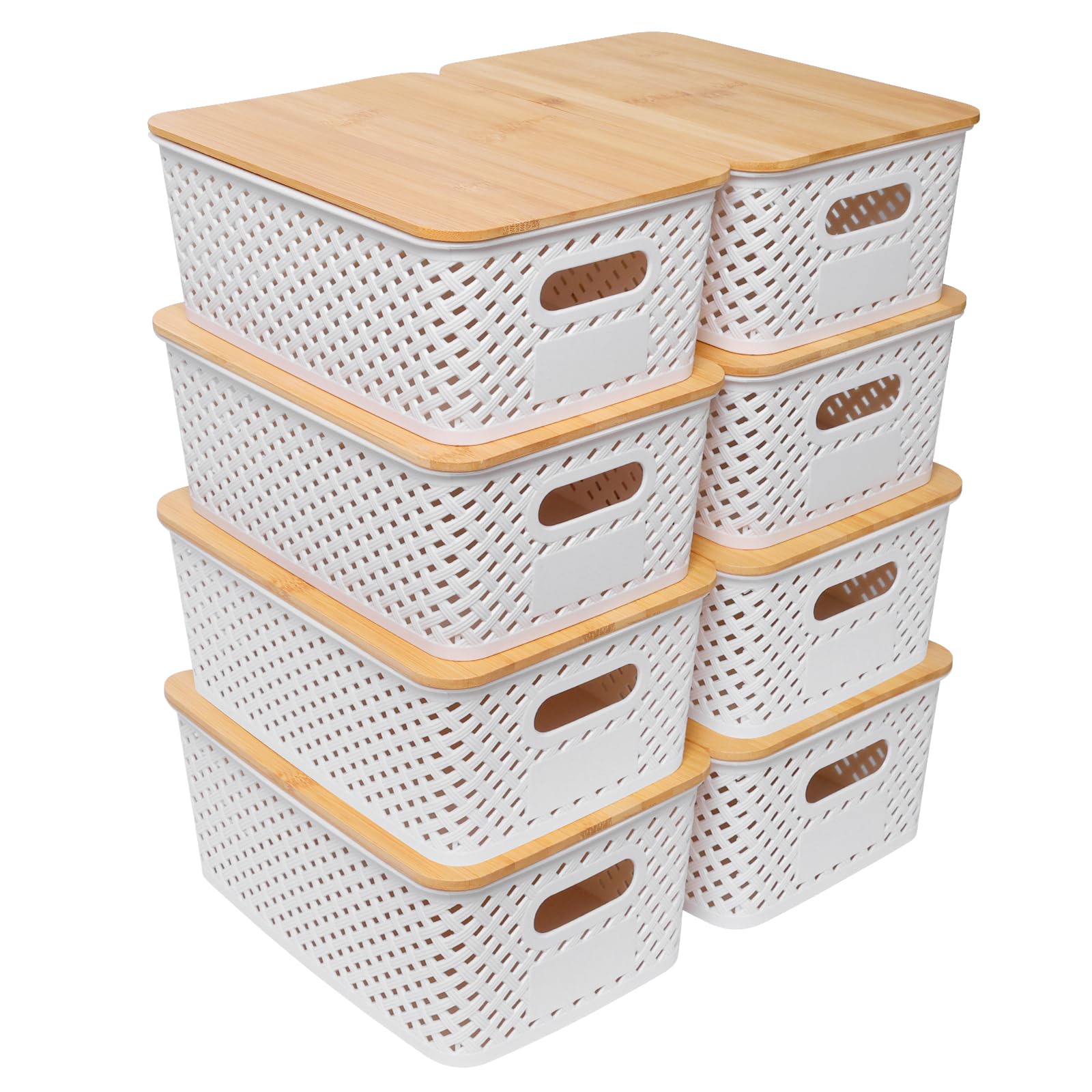 Panier de rangement de qualité supérieure en bambou lot de 8