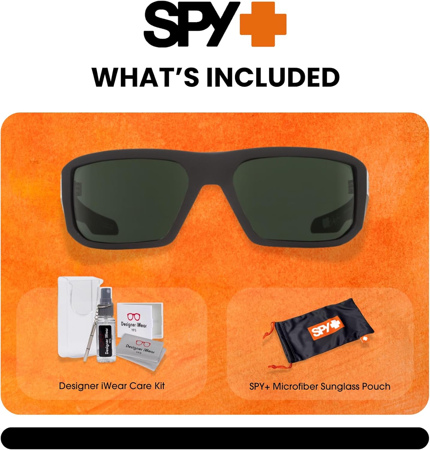 Spy Monolith Mccoy 63MM Rectangle Sunglasses for Men +BUNDLE with ACCESSORY EYEWEAR KIT