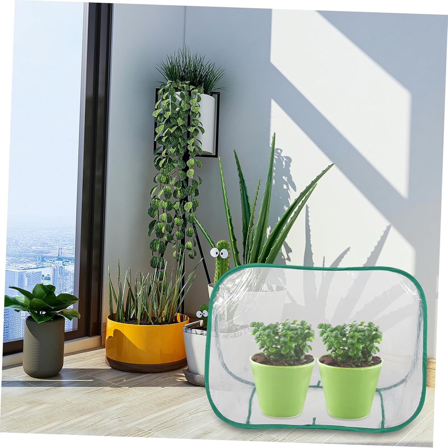 BESPORTBLE Mini Garden Greenhouse Foldable Portable Tent for Compact Plant House for Small Spaces Easy Installation for Balconies and Indoor Gardening