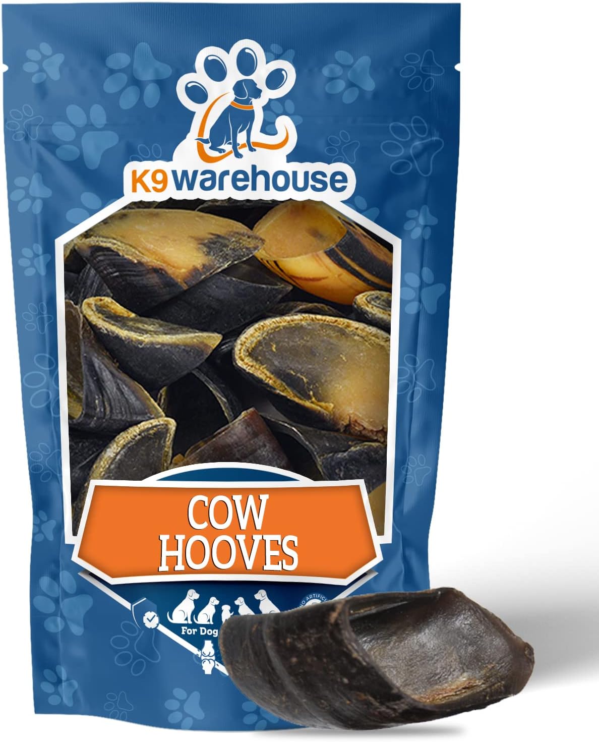 K9warehouse Cow Hooves for Dogs - 100% All Natural Beef Dog Treats and Chews (12 Count)
