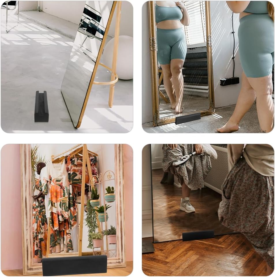 Angoily Full Body Mirror Stand Wooden Artwork Rack Anti-Skid Mirror Bracket Full Length Holder Floor Bracket Floor Support Stand for Dressing 11.79x3.14 Inch
