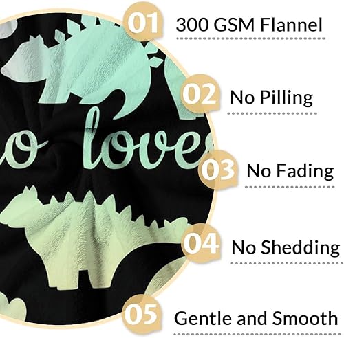 Miniatura 10 de Manta de dinosaurio personalizada con nombre, 30 x 40 pulgadas, bonita manta para adultos y niños, mantas de felpa suave arcoíris para sofá y viajes