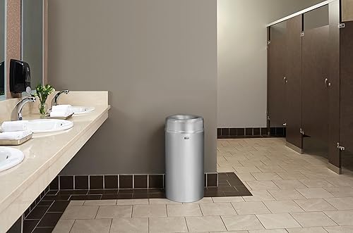 Miniatura 5 de Rubbermaid Commercial Products Crowne Collection - Bote de basura abierto, 30 galones, de aluminio, contenedor de basura para interiores y