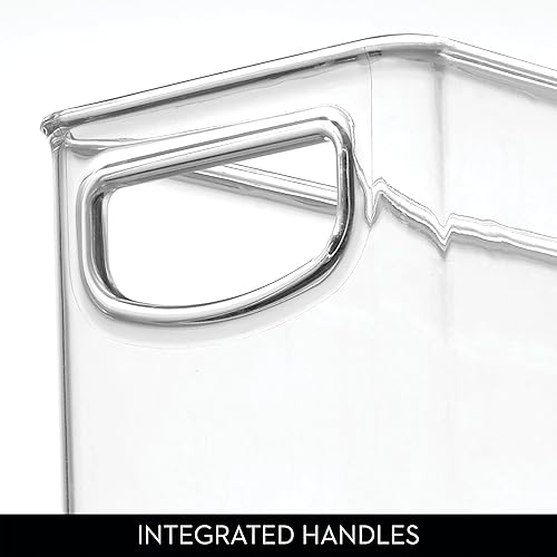 Miniatura 5 de iDesign Pequeños contenedores apilables con asas para despensa o refrigerador, juego de 4, transparentes, fabricados en Estados Unidos
