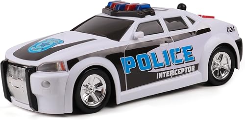 Mighty Fleet Mighty Motorized Police Cruiser Toy Police Cruiser - Luces realistas, sonidos y características motorizadas, a partir de 3 años