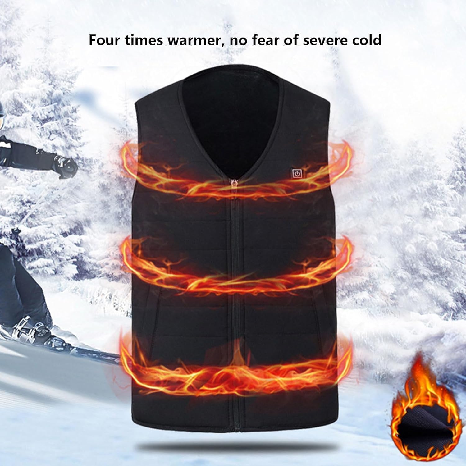 Odzież termiczna Kamizelka grzewcza męska i damska, kurtka grzewcza 3 poziomy ogrzewania, odzież outdoorowa, narciarstwo, outdoor, bez baterii(L(55-62.5kg))