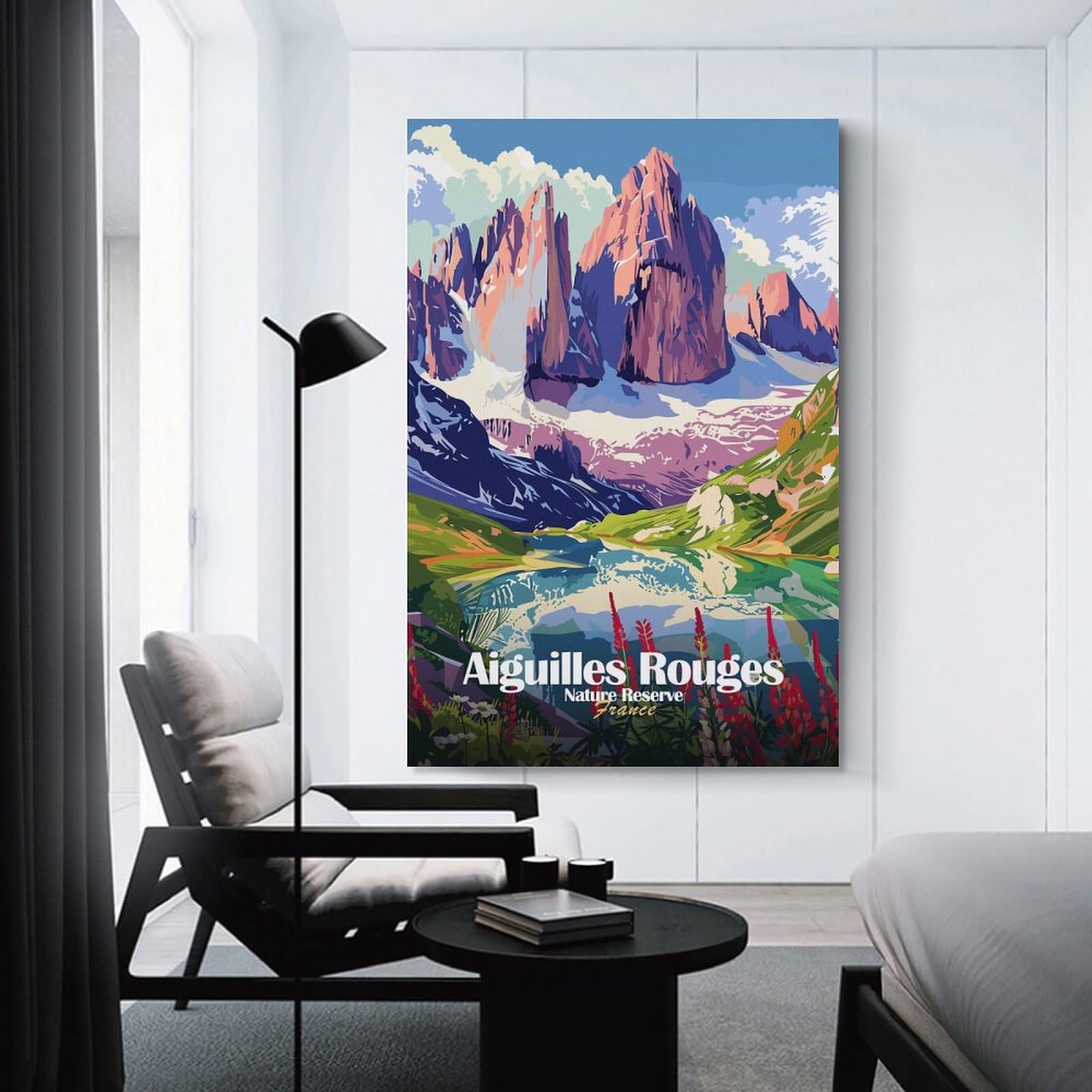 Junmoney Canvas Wall Decor Aiguilles Rouges Nature Reserve France, 20x30inch(50x75cm), for Restful Interiors, Bedrooms Or Small Rooms, Canvas Wall Decor for Personal Spaces