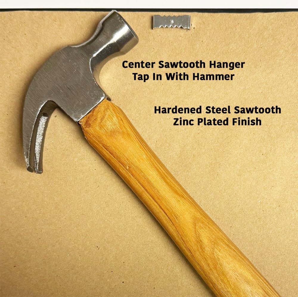 100 Pack - Pro Quality Zinc Plated Steel 1 inch No Nail Sawtooth Hangers