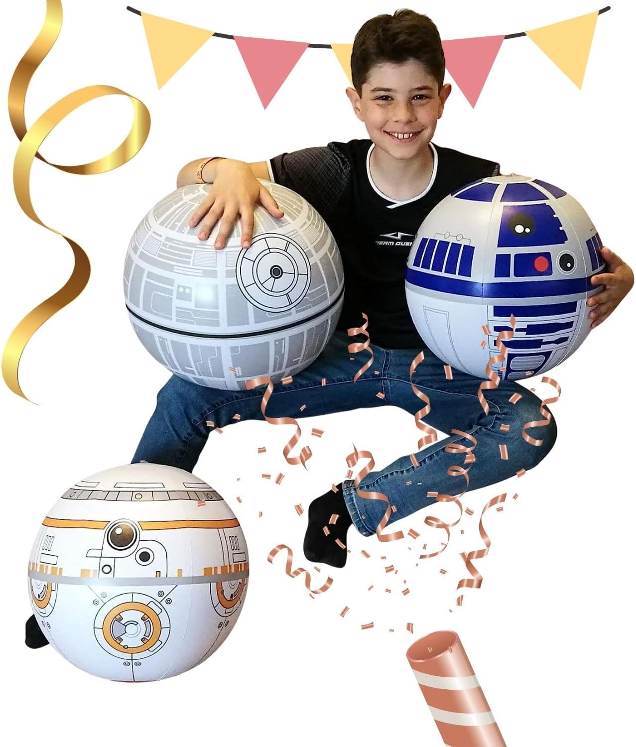 NINOSTARPlay Balls Set of 3 - Fun Indoor and Outdoor Gift - Can Use for Play/Room Decor/Party Decor/Pool Inflatable Water Toys - Medium
