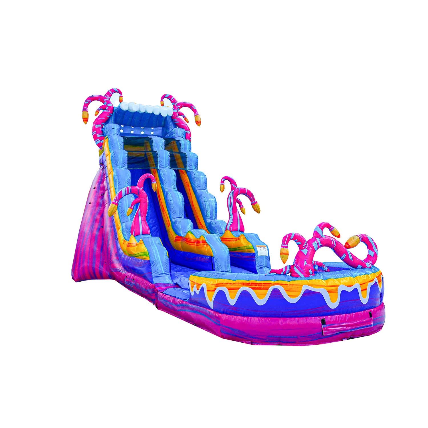 JumpOrange 19' Mystery Jungle Commercial Grade Water Slide with Detachable Deep Pool for Kids and Adults (with Blower), Outdoor Indoor, Wet Dry Use, Tall Waterslide Inflatable