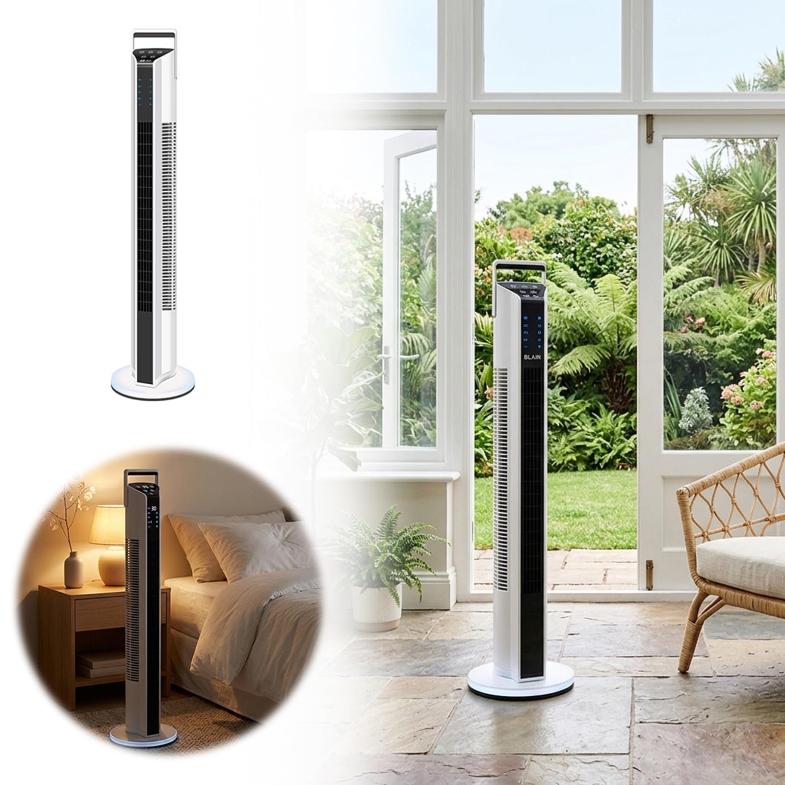 Générique Climatiseur Mobile Rafraichisseur D'Air Silencieux Ventilation Climatiseur Mobile sans éVacuation Conception Ultra Silencieuse Refroidisseur D’Air Pour la Maison Cuisine et le Bureau