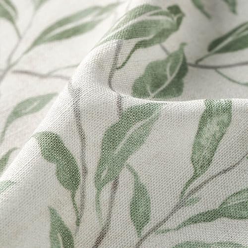 Miniatura 7 de VOGOL Cenefas de cocina de estilo rústico para ventanas, cortina con bolsillo para barra con patrón de hojas verdes para puerta francesa, 1 panel de