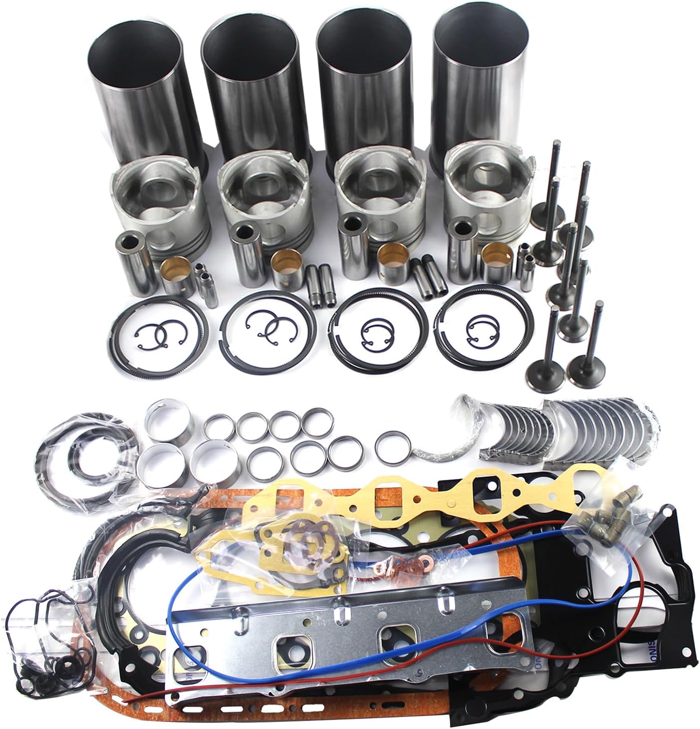 PANGOLIN 4JB1 Engine Rebuild Kit for Bobcat 843 853 1213 960 2060 Loader Aftermarket Parts(Square Piston Base&31MM Piston Pin)