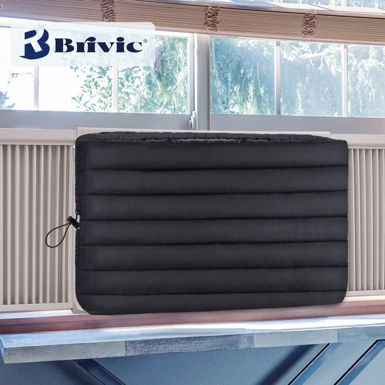 Indoor AC Cover for Air Conditioner Cover Inside Window Unit 28 x 20 x 3.5 inches(L x H x D),Black