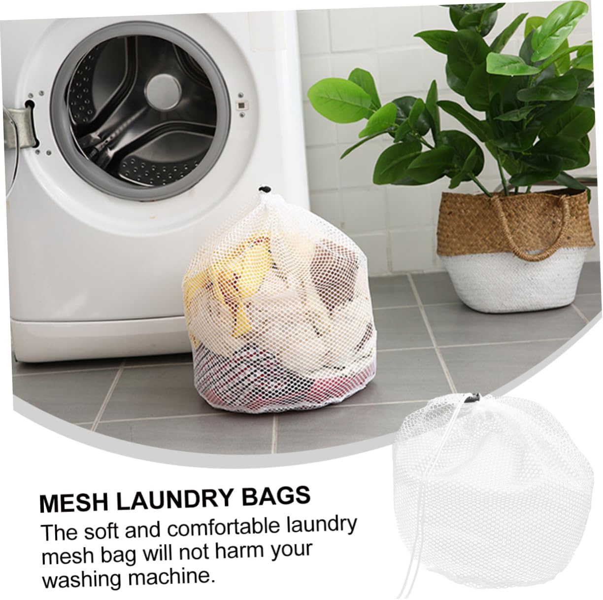 8pcs Mesh Laundry Bags with Drawstring Washing Bags for Clothes Pillows Blankets Travel Dorm Storage Protects Fabrics Washers
