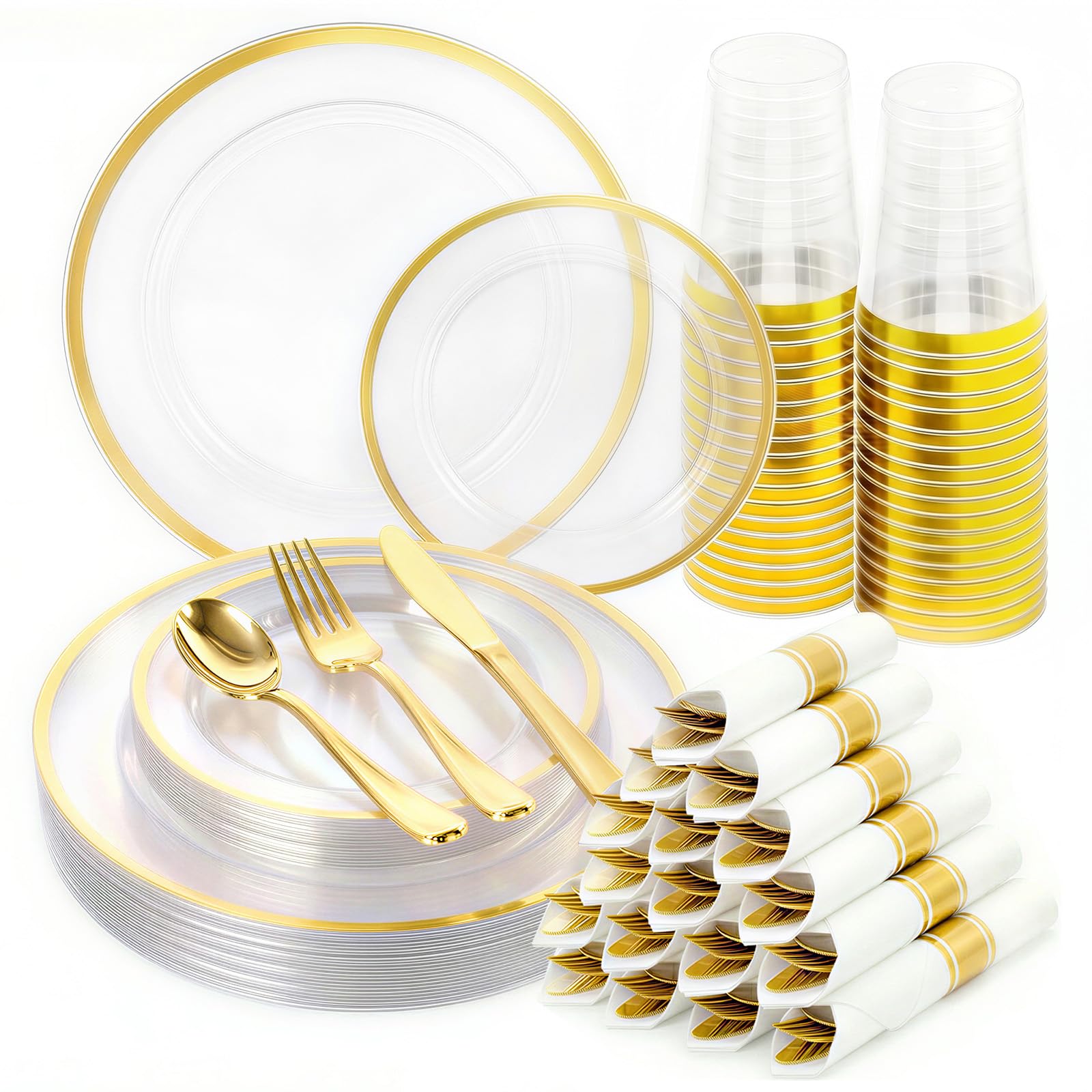 350 Clear Red Plastic Plates - 50 Guest Dinnerware -13 350 Clear Red Plastic Plates - 50 Guest Dinnerware -13