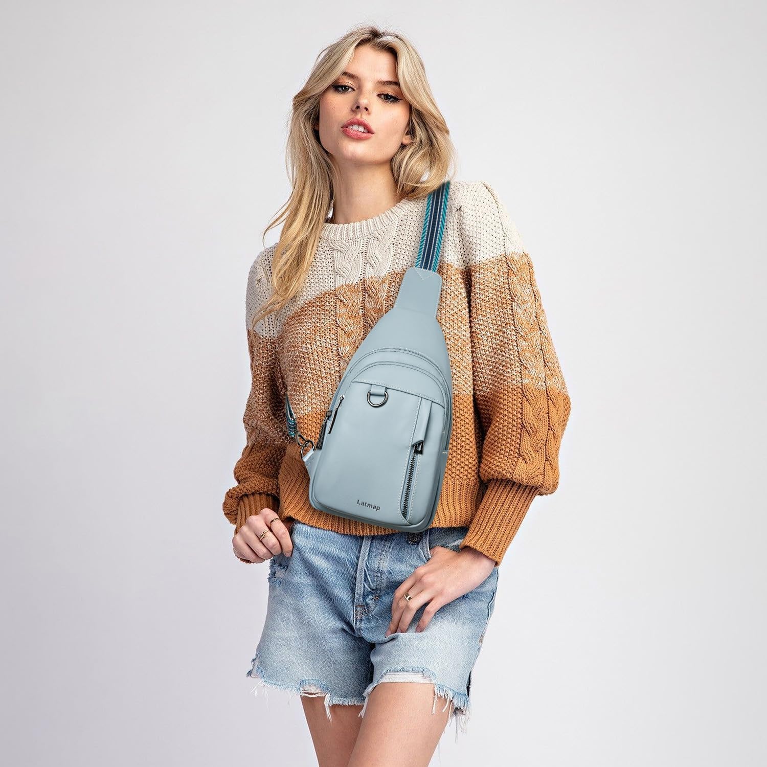 7L Sling Bag for Women Men Leather Small Sling Backpack Daypack Anti Theft Fanny Pack Crossbody Purse Travel - Image 3