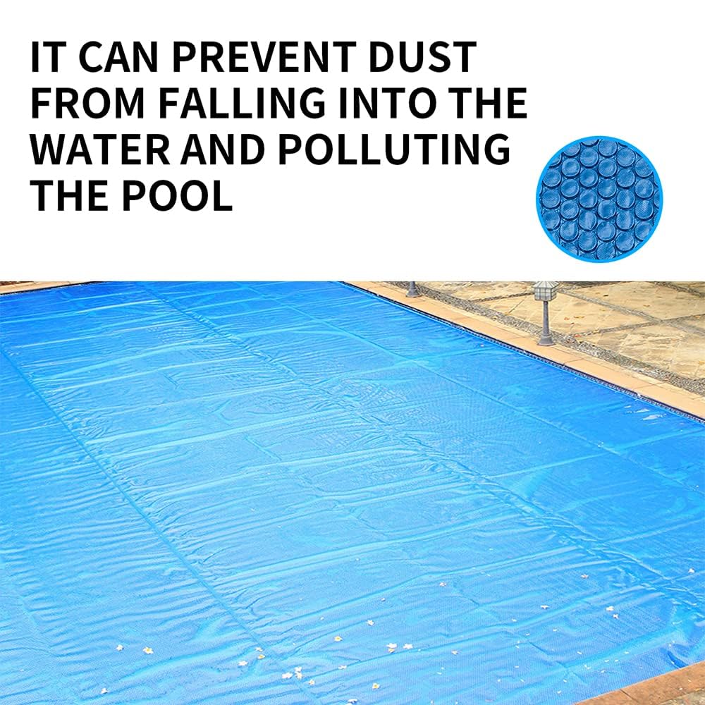 300x200cm Pool Cover Couverture Solaire à Bulles Piscine Bâche Chauffe-piscine Protecteur Couvercle De Bain à Remous Anti-pluie Anti-poussière Protection Uv Jardin Extérieur (RECTANGULAIRE/ROND)