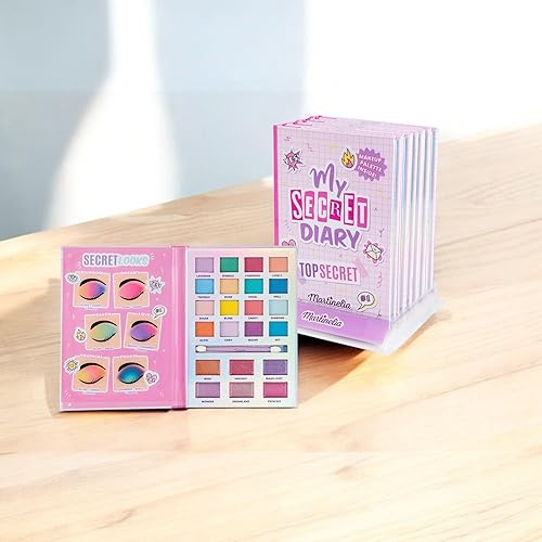 Miniatura 5 de Martinelia Super Girl My Secret Diary - Juego de maquillaje para niños, kit de tocador con pinceles, sombra de ojos, rubor y brillo de labios,