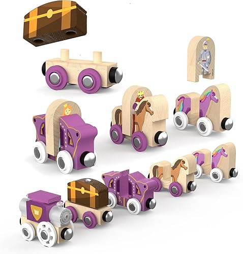 Miniatura 9 de Orbrium Toys Set de tren de lujo de 52 piezas con 3 destinos encaja en tren de madera Thomas Brio Chuggington Melissa and Doug Imaginarium