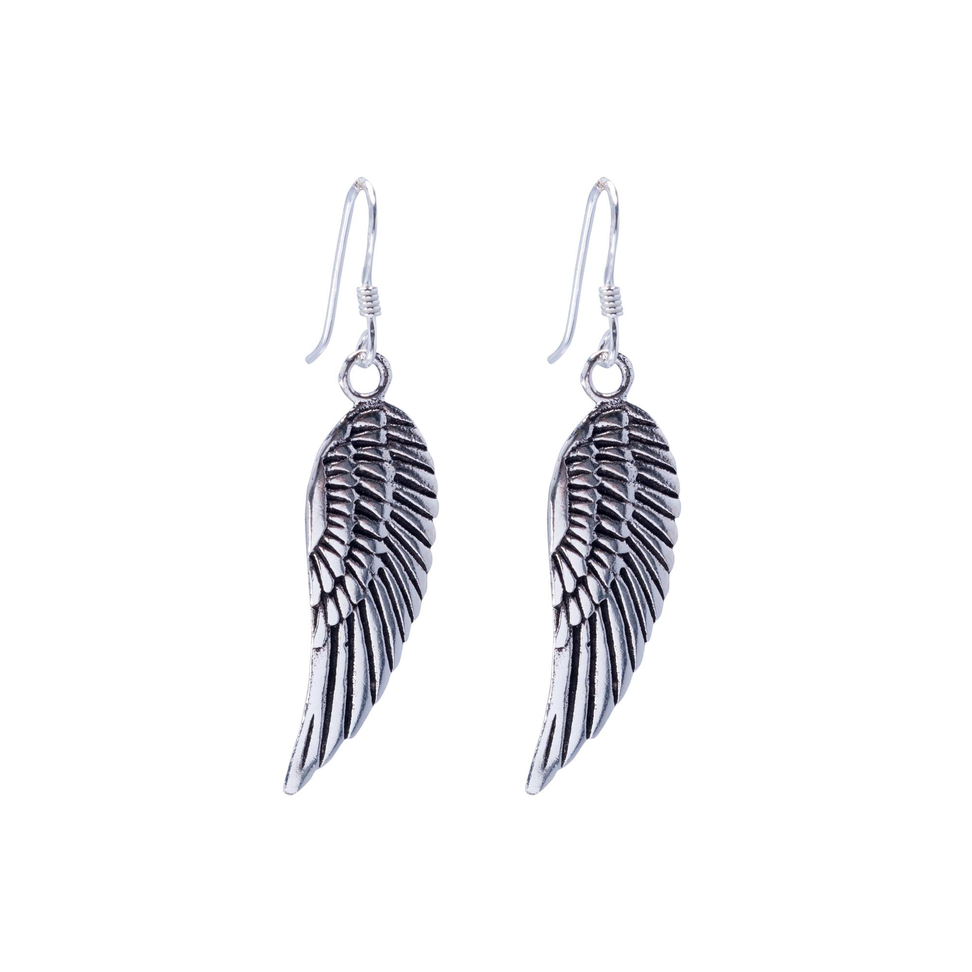 Silverly Orecchini Argento Sterling 925 Pendenti Ala Angelo Piuma