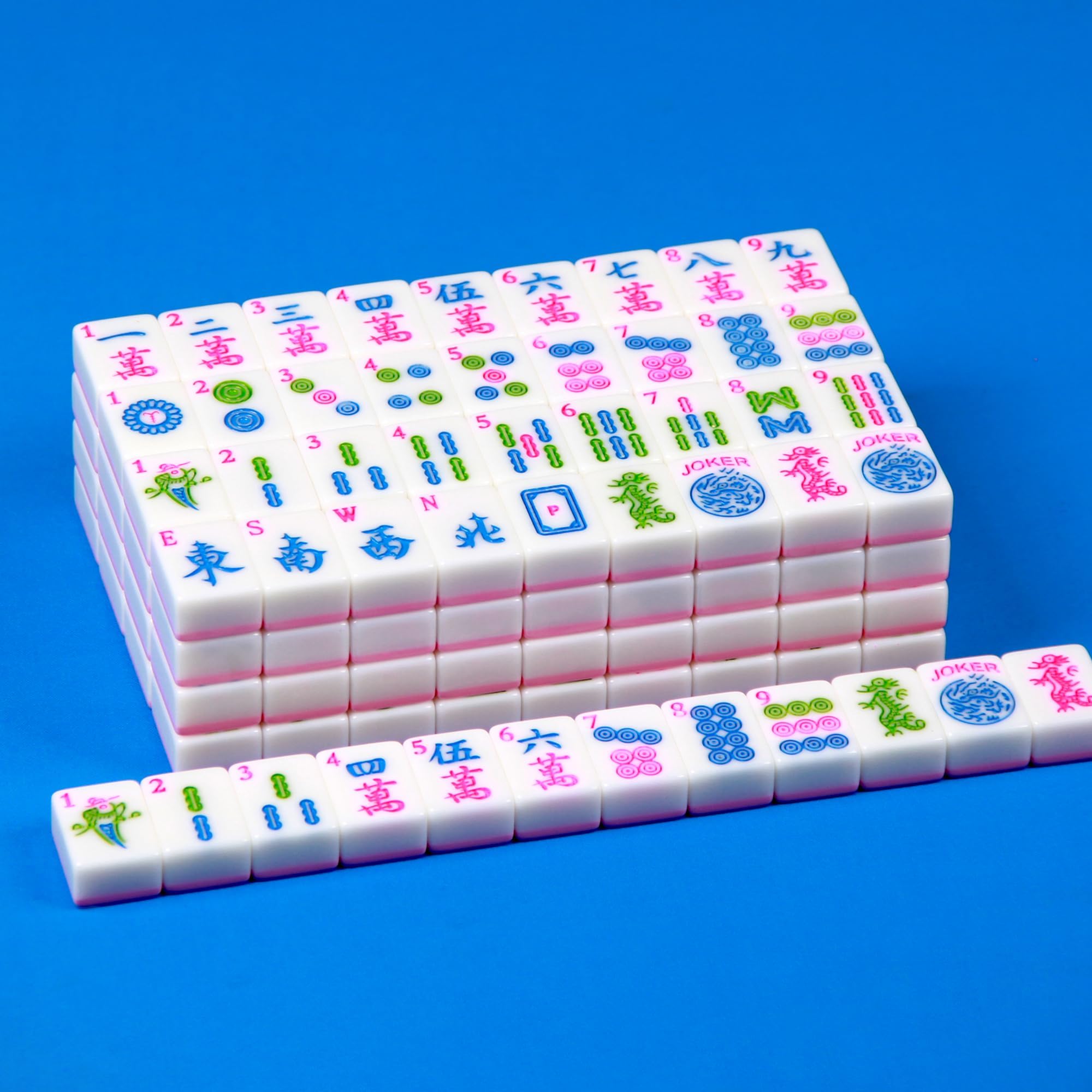 YANMEIYA Pink American Mahjong Set 166 Mahjong Tiles 1.2-inch American Mah Jongg Game Set
