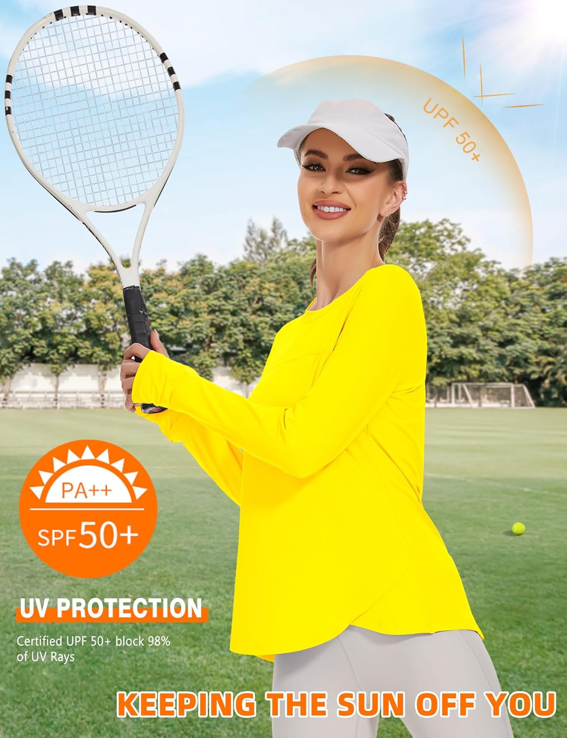 Blingfit Women's Workout Tops Long Sleeve Running Hiking Athletic Gym Shirts Lightweight UPF50+ UV Rash Guard Sun Protection - Image 2