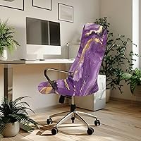 Vista 3 de Funda para silla de oficina de mármol morado, lavable, funda para silla de escritorio, fundas para silla de computadora para silla giratoria, silla