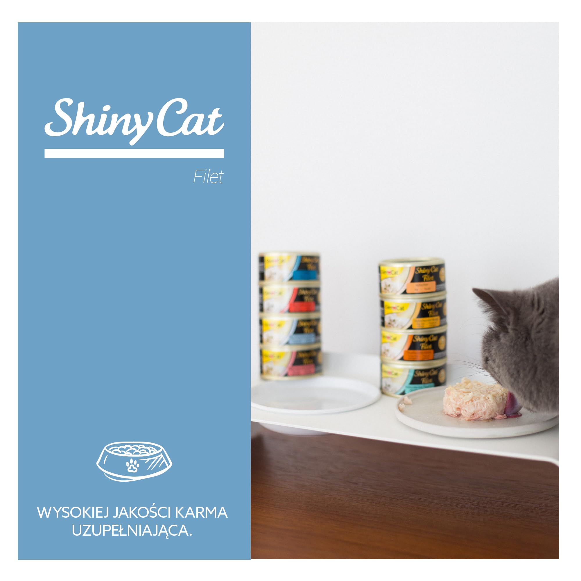GimCat ShinyCat Filet z tuńczyka - Karma dla kotów dorosłych, z delikatnym filetem, bez dodatku cukru - 48 puszek (48 × 70 g)