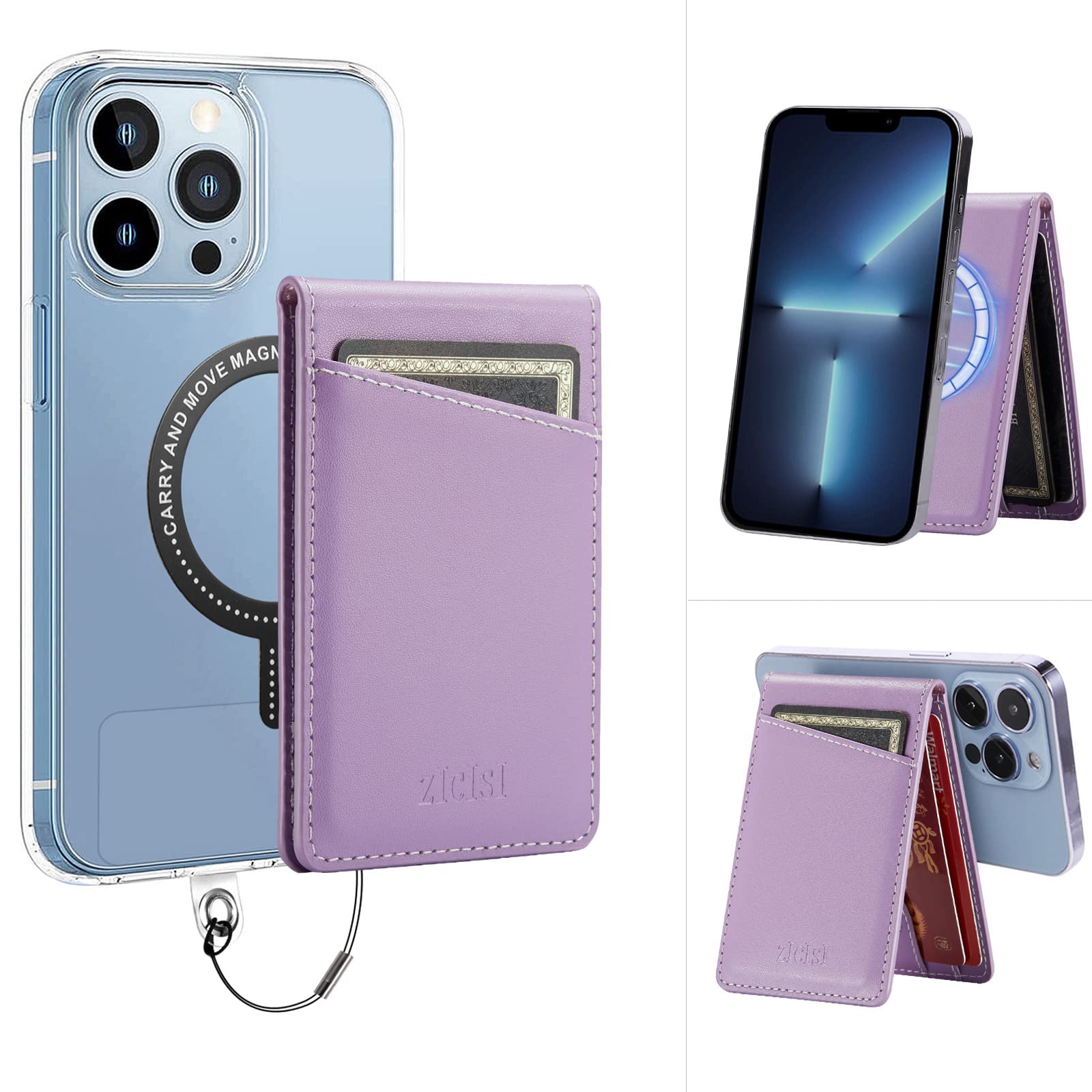 Zicisigenuine Leather Detachable Magnetic Wallet Compatible With