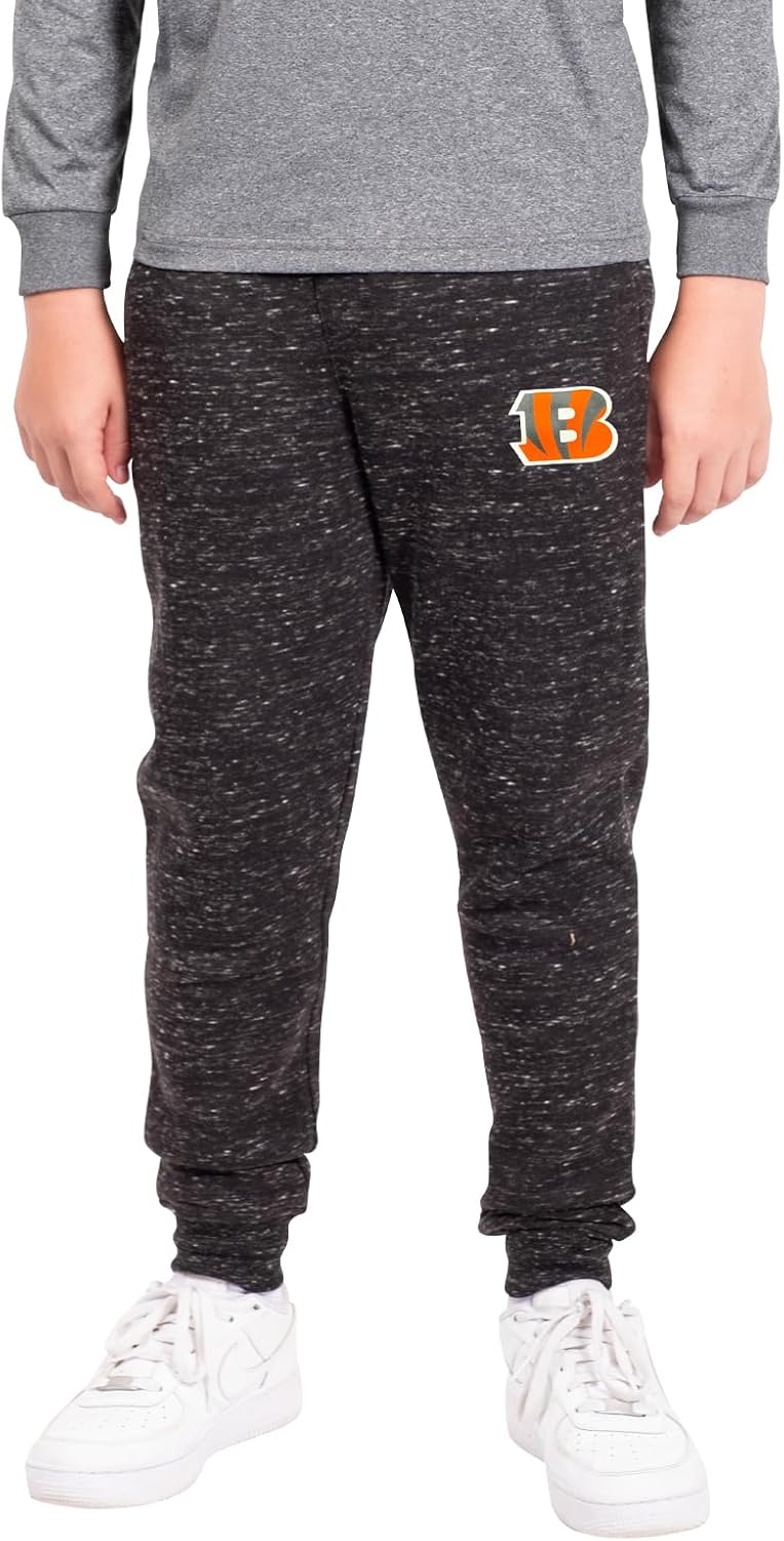 Ultra Game Boys' NFL Black Snow Fleece Jogger Sweatpants