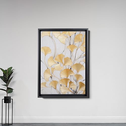 Miniatura 5 de Original Ginkgo biloba Print On Canvas, Modern Textured Gold Wall Art, Abstract Gold Leaves Print, Living room Wall Decor, Canvas Art, Decor