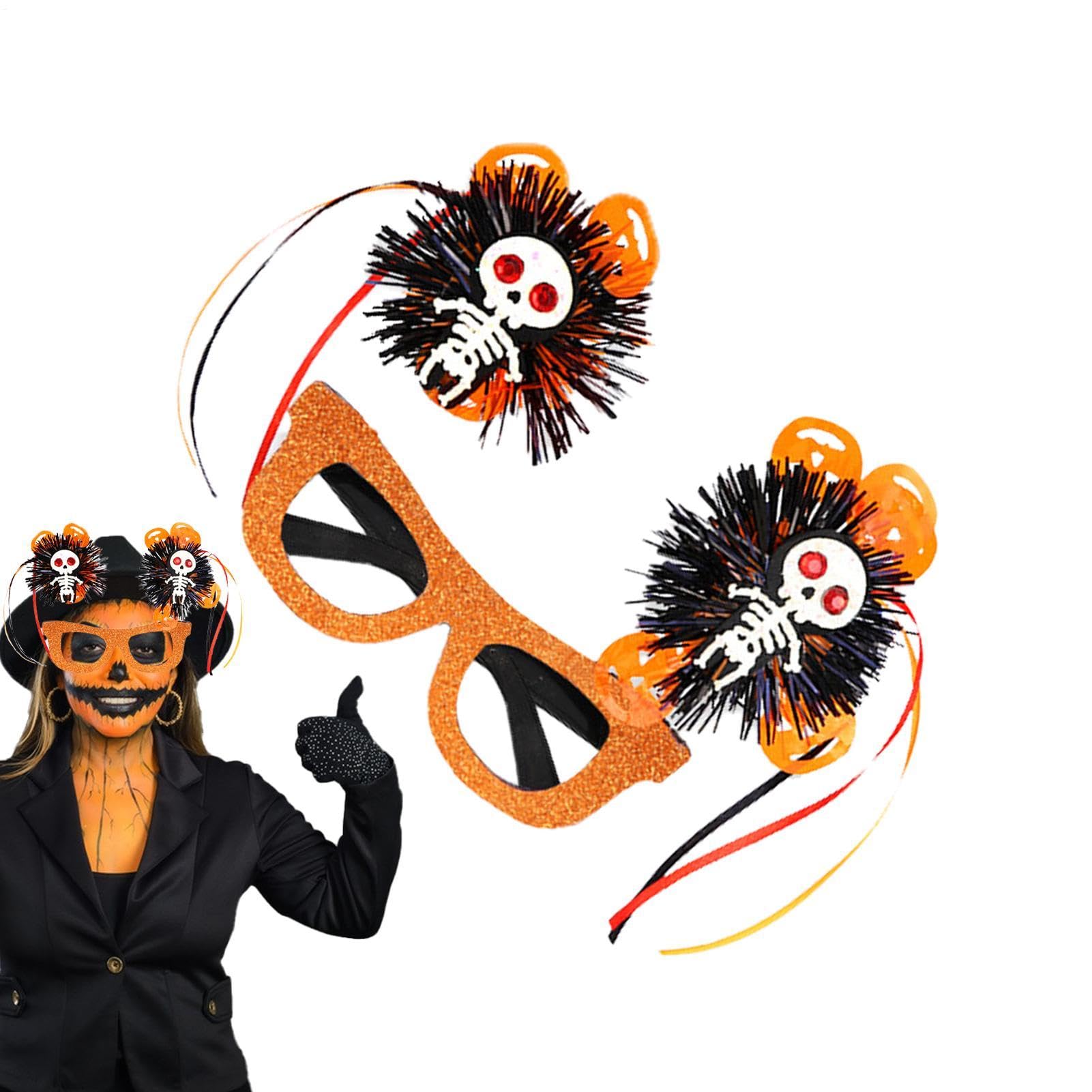 Generisch Halloween Brille Lustige Fotobox Requisiten Deko | Halloween Brillen Rahmen für Karneval Maskerade Feier Kostümparty Fotobox Events