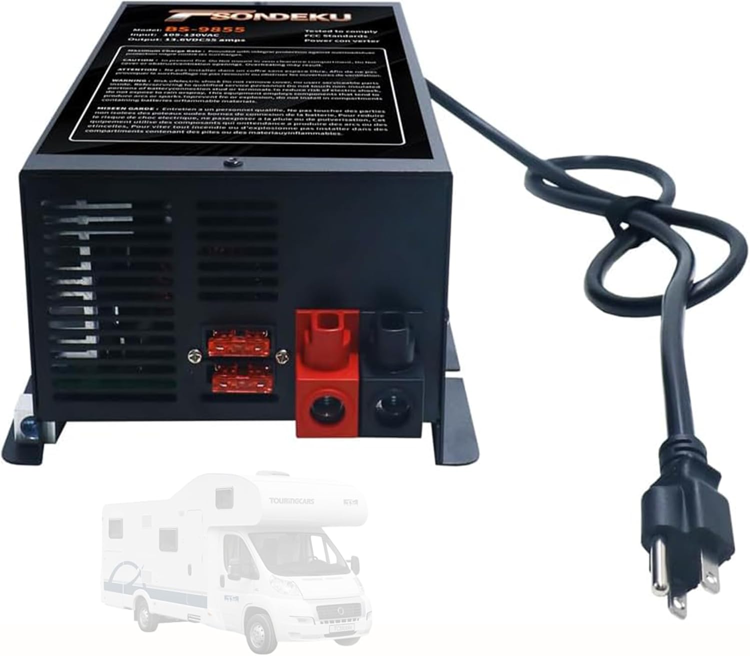 BS-9855 RV Power Converter – High-Performance 110V to 12V DC Power Supply Charger (55 Amp Capacity) | Efficient, Reliable Power Management for Recreational Vehicles