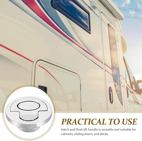 Miniatura 3 de Tirador de acero inoxidable para escotilla Tirador de anillo de elevación resistente, anillo de tracción para puerta, cajón, armario, gabinete,