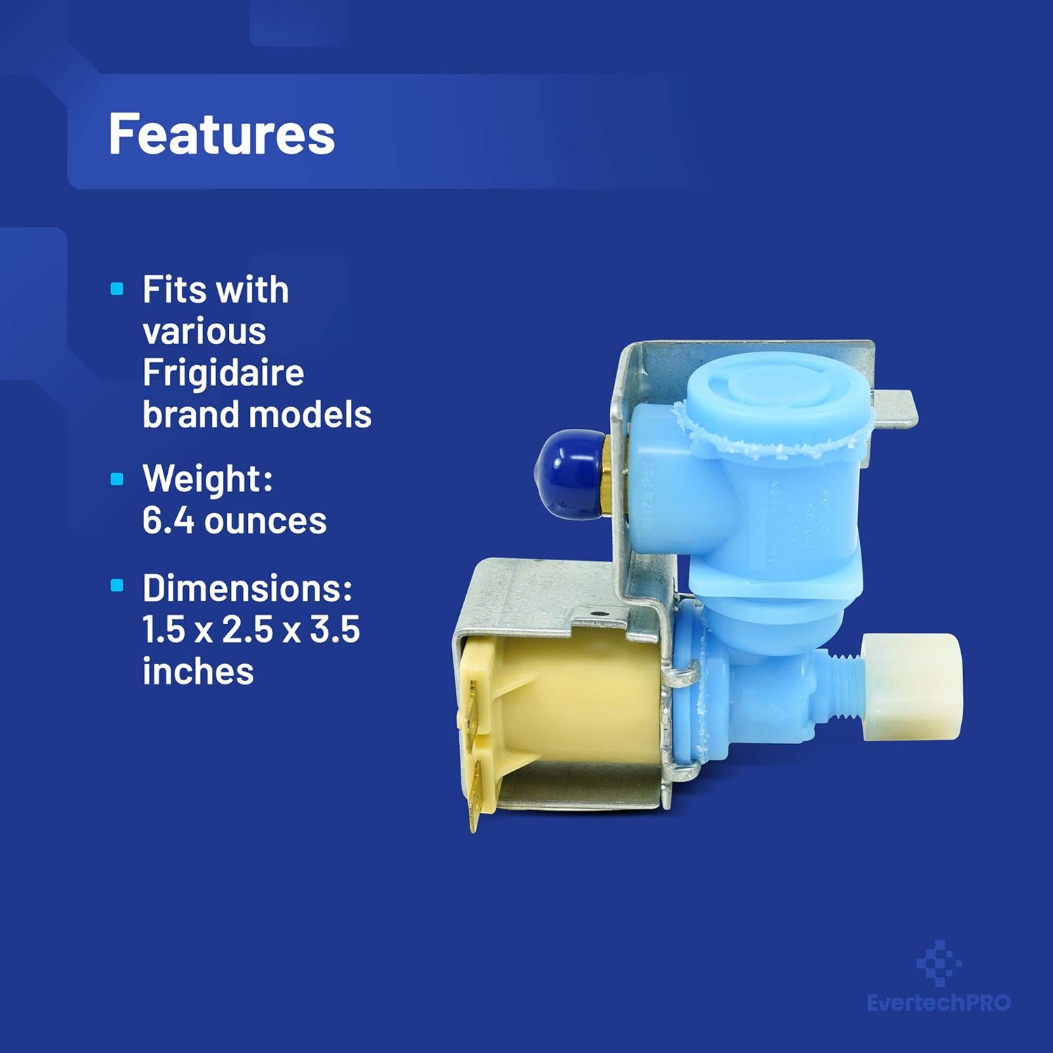 EvertechPRO 218859701 OEM Water Valve for Frigidaire Refrigerator 452316 AH429085 EA429085 PS429085