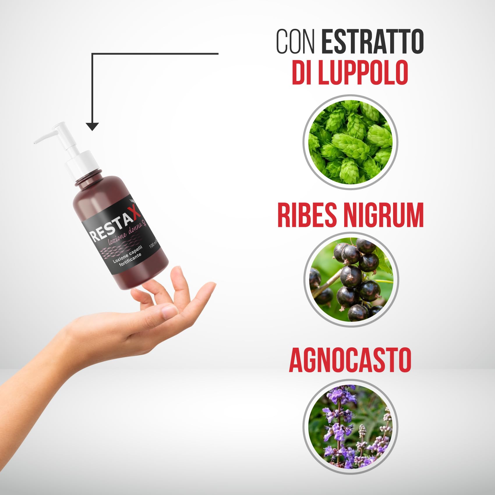 Restax Lozione Donna 100ml anticaduta fortificante capelli alopecia androgenetica femminile