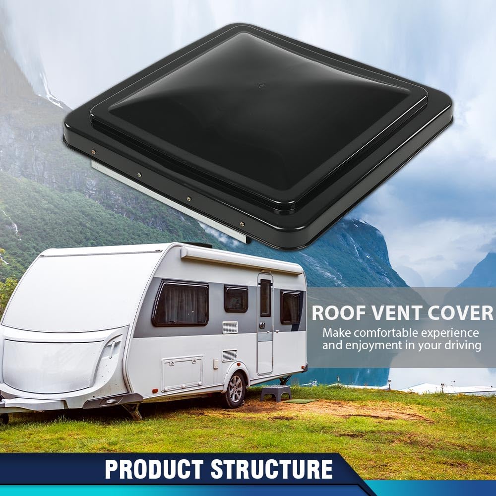 2-Pack Smoked 14x14 RV Roof Vent Covers – Replacement For Camper & Trailer (Ventline Style)