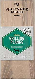 Wildwood Grilling 2-Pack PREMIUM Grade 5" x 11" Hickory Grilling Planks - Adds a Distinctive, Savory Smoke to Food - USA-Made & Sourced - 100% Natural Product for Beef, Lamb, Wild Game & More