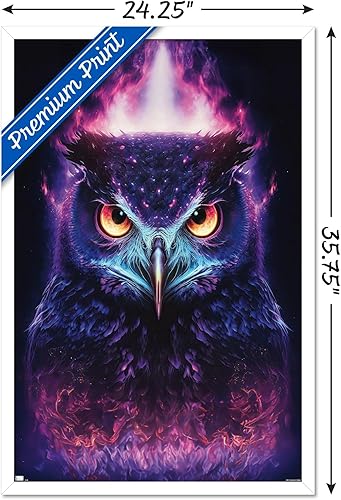 Miniatura 3 de Trends International Wumples - Póster de pared de búho místico, 22.37 x 34.00 pulgadas, versión enmarcada en blanco