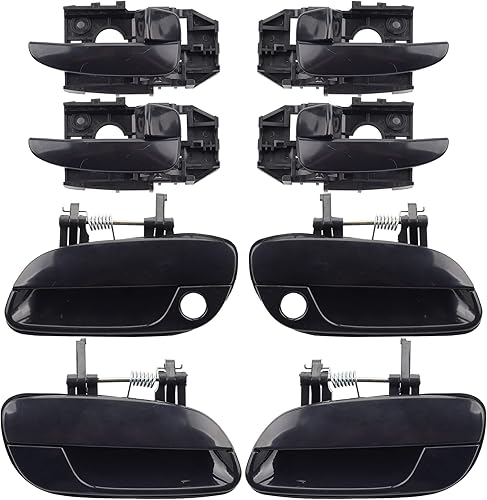 Dasbecan 8 manijas de puerta trasera para el lado del conductor, interiores y exteriores, compatibles con Hyundai Elantra 2001-2006, reemplazan #