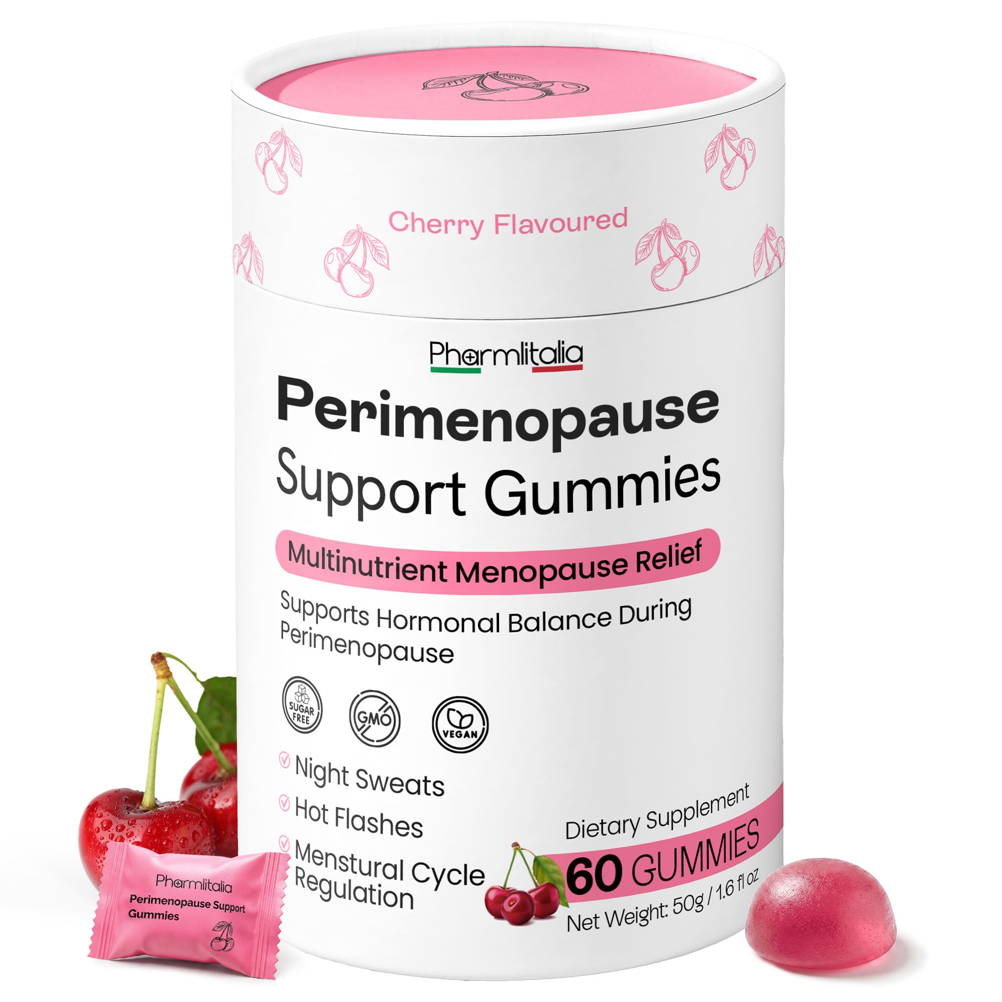 Pharmlitalia Menopause Supplements for Women - Relief for Hot Flashes, Night Sweats, Mood Swings & Sleep Disruptions - Hormone-Free Menopause Gummies with Black Cohosh & Ashwagandha, 60 Count — Amazon image 10