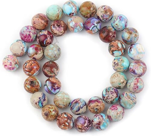 Miniatura 7 de Love Beads - Cuentas redondas multicolor de ojo de tigre para hacer joyas, cuentas de piedras preciosas de 15 pulgadas y 0.315 in