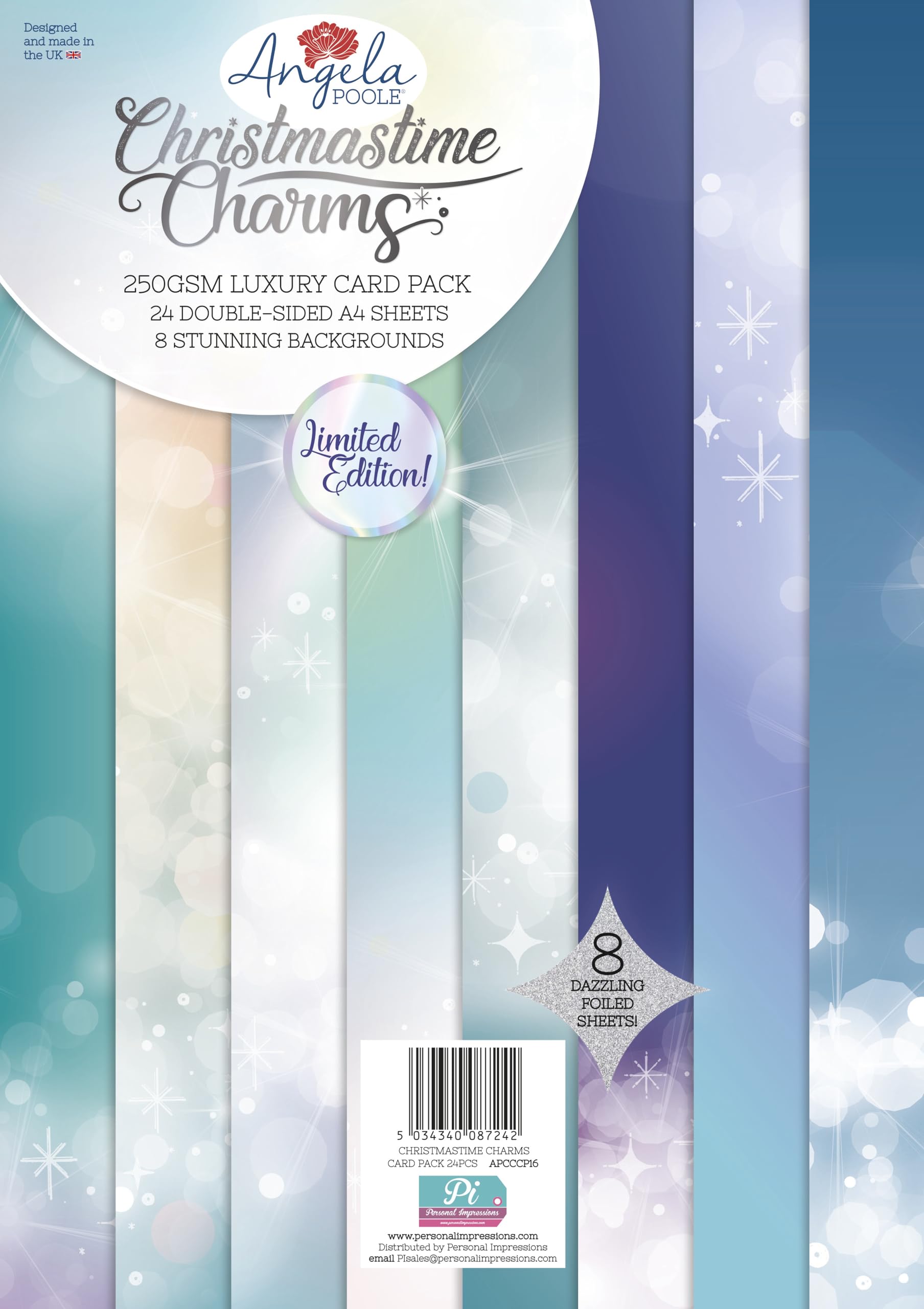 Angela Poole Christmastime Charms Luxury Foiled Card Pack