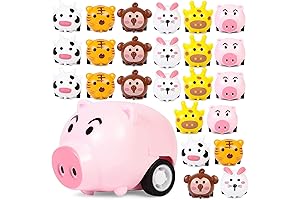 24-Count Animal Pull Back Cars for Toddler's Playroom Adventure