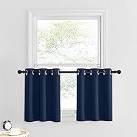 Vista 199 de NICETOWN - Cortinas opacas graduadas para ventanas pequeñas del baño, cortinas de privacidad de 30 pulgadas de largo para mini lavandería y cocina