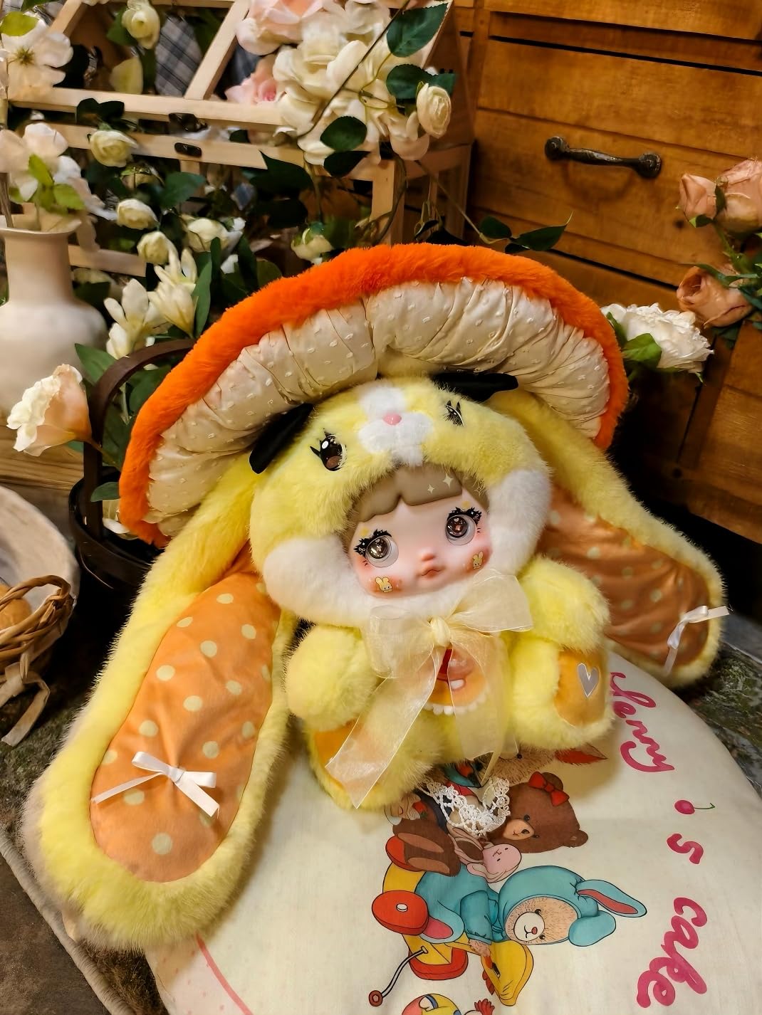 キノコの帽子と女の子ぬいぐるみ Amazon | Briskyjp キノコの帽子シリーズ 400%ビッグサイズ ブラインド