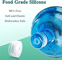 Vista 4 de 3 & 5 Gallon Water Jug Cap Reusable Silicone Replacement Cap Lids, Non Spill 55mm Water Bottle Caps for Snap Top Bottle and Water Dispenser Plastic